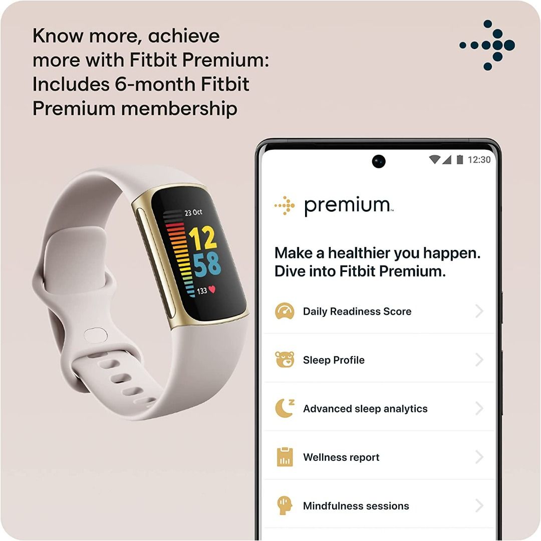 Fitbit Luxe Fitness and Wellness Tracker with Stress Management, Sleep  Tracking and 24/7 Heart Rate, Lunar White/soft Gold Stainless Steel, One  Size