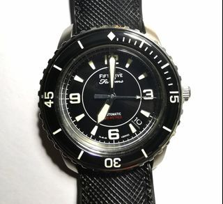 55 Fathoms Seiko SNZH55 automatic watch homage of the Fifty Fathoms Blancpain watch