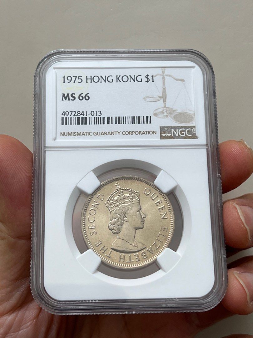 75年MS66) 英女皇伊麗莎白二世香港大壹元1975年硬幣大一元Queen Elizabeth ll Hong Kong 1975 $1英女王,  興趣及遊戲, 收藏品及紀念品, 錢幣- Carousell