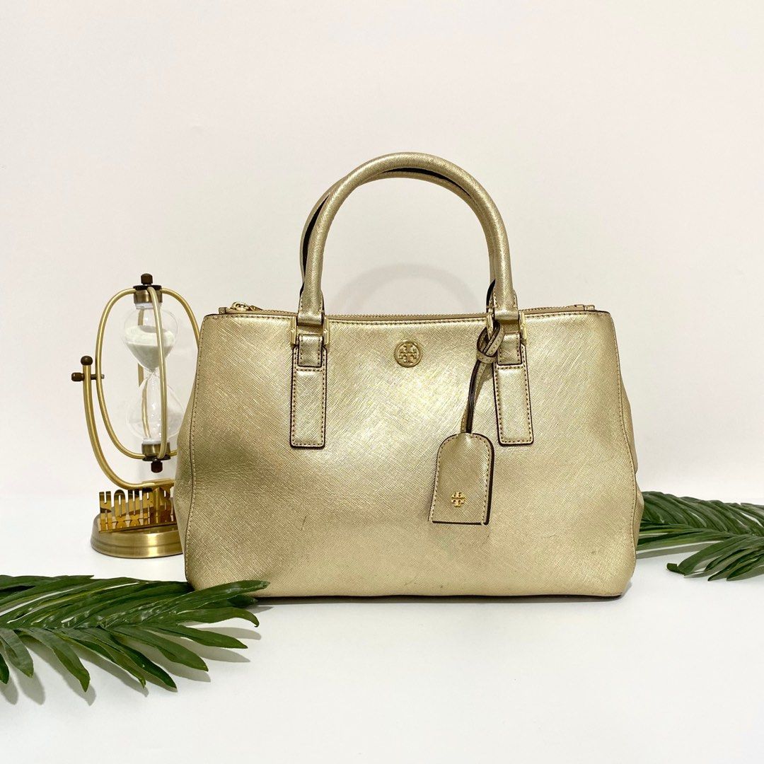Gold tory store burch tote