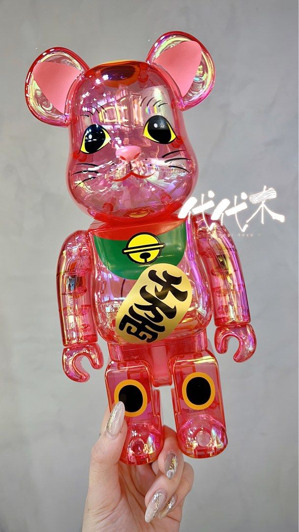BE@RBRICK 招き猫 桃色透明メッキ 400％ 100％ - おもちゃ