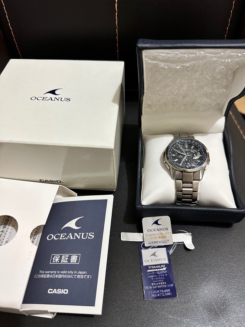 CASIO Oceanus OCW-M700TBJ-1AJF ブラックチタン タイドグラフ 電波ソーラー】 - ブランド腕時計
