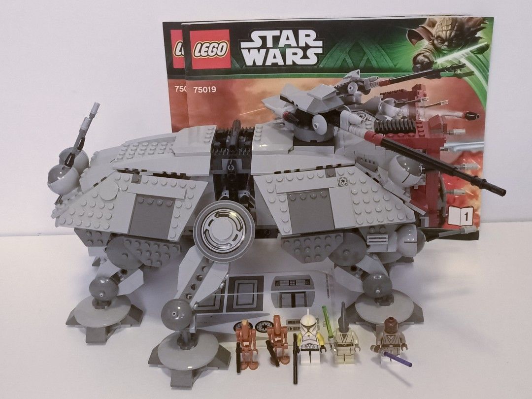 已砌新淨齊件貼紙未用Lego 75019 Star Wars AT-TE Mace Windu Obi Wan