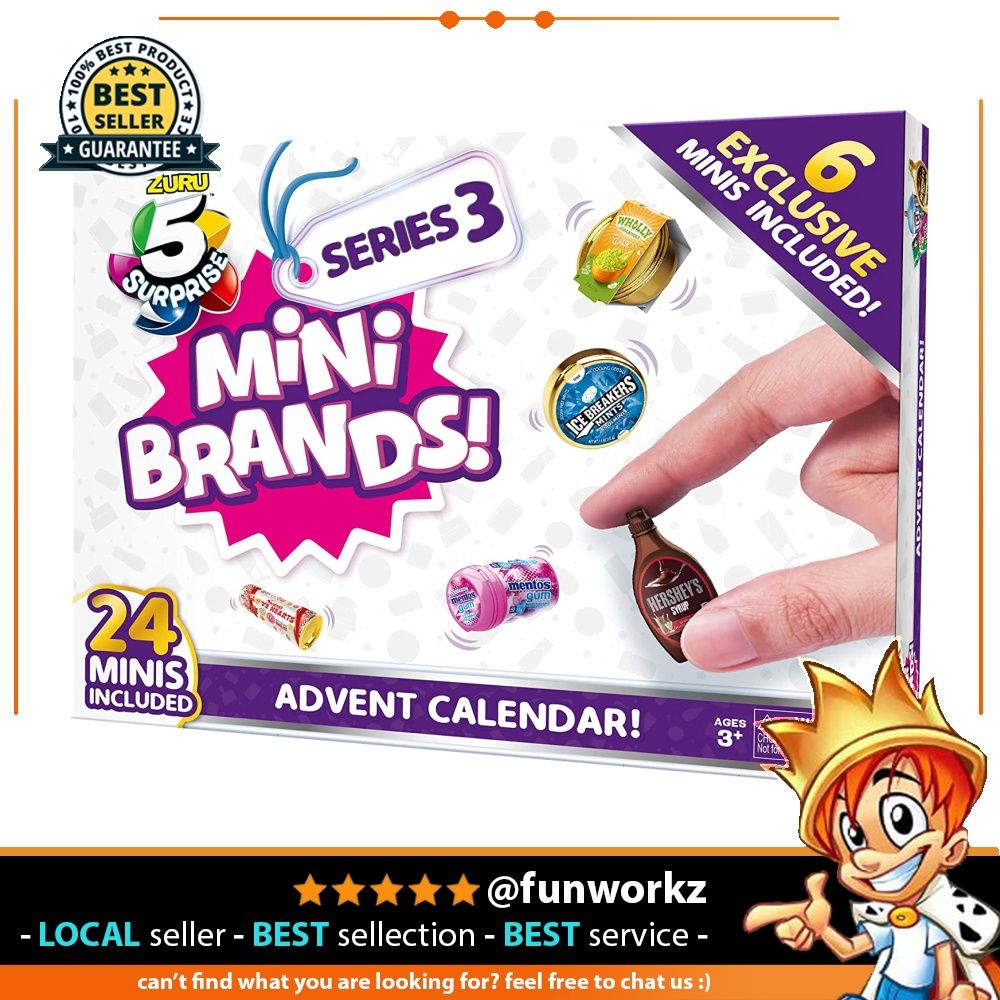 5 Surprise Mini Brands Series 3 Limited Edition 24-Surprise Pack Advent  Calendar with 6 Exclusive Minis by ZURU