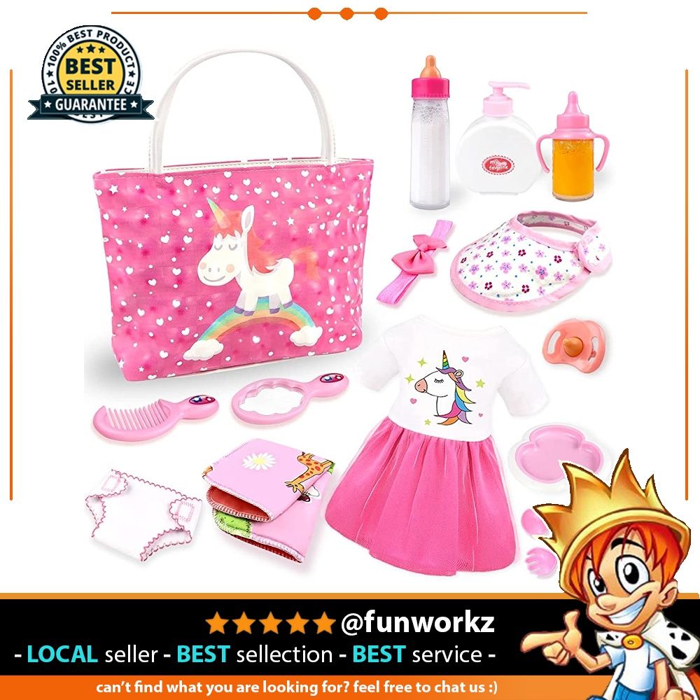 Baby doll diaper bag set doll feeding set with baby doll accessories includes doll bottles on sale