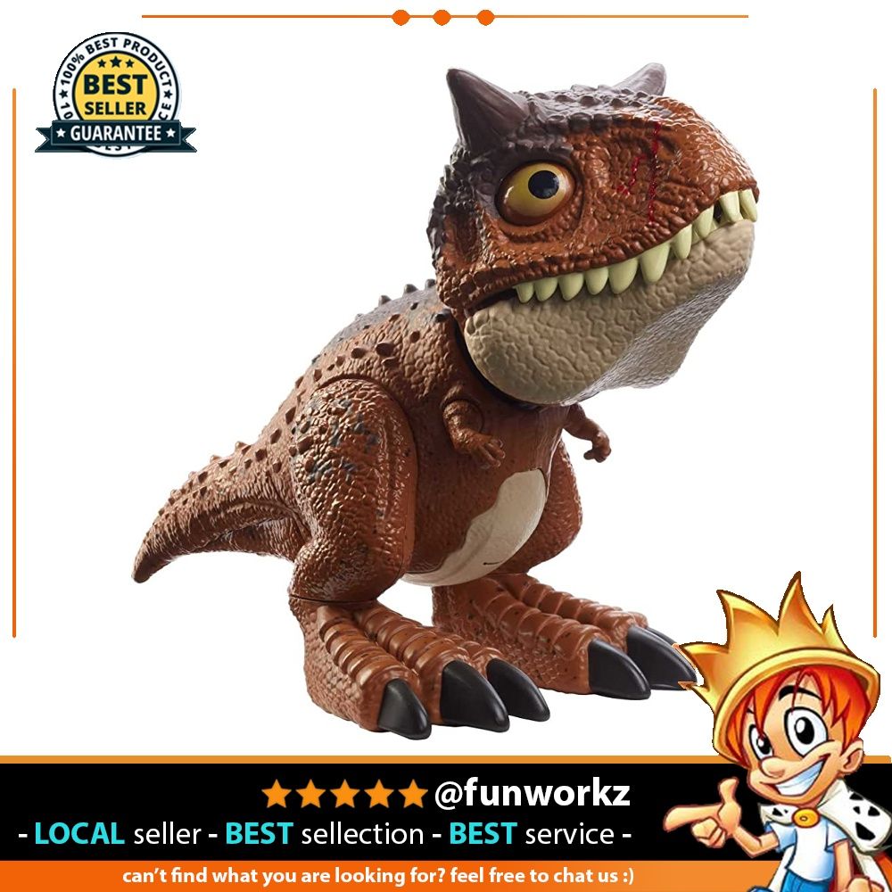😊 welcome😊 Jurassic World Camp Cretaceous Chompin’ Carnotaurus Toro  Dinosaur Action Figure with Button-Activated Chomping & Other Motions,  Realistic