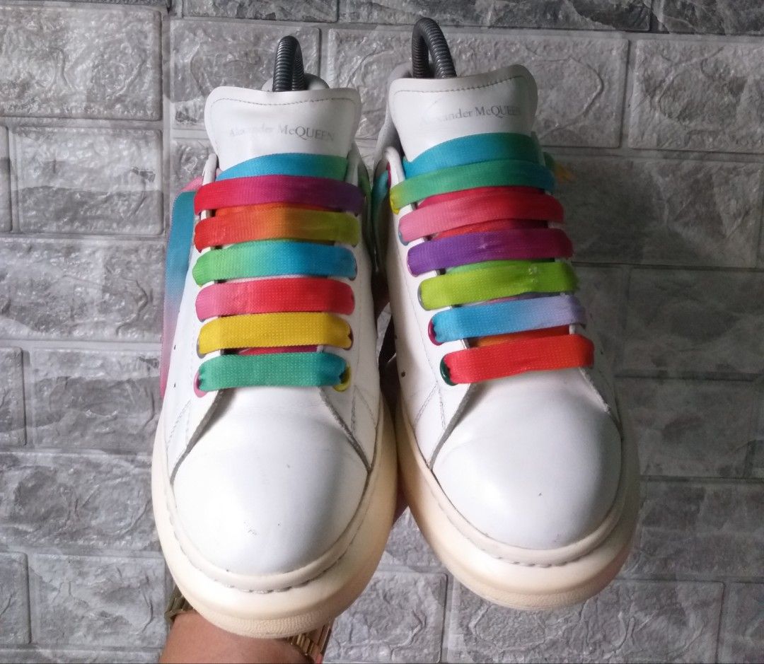 Alexander McQueen Wmns Oversized Sneaker 'White Rainbow' – Tenisshop.la