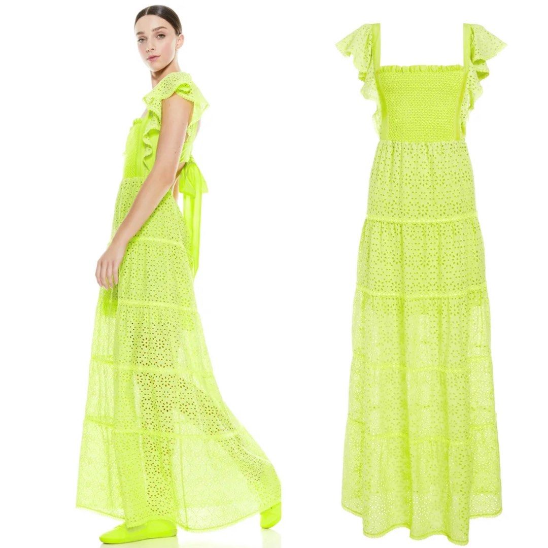 Alice and olivia best sale neon yellow dress
