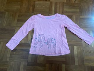 Almost new peach pink long sleeve top with elephant prints