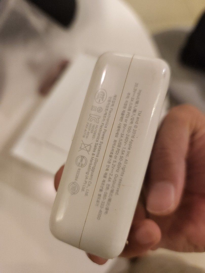 Apple Cube Charger (USB-C) (Category: Chargers) located in Makati City. Submitted by anj121 (Listing ID 1222607012, Image 2). Description: Apple Cube Charger (USB-C) USB-C, works with all Apple products- Macbook, iPad and iPhone with the same charging port 61W power, fast charging- usually 45 mins to get to 100% for iPad RFS: Used as a spare charger only, no longer need it Payment via Gcash or bank transfer Shipping fee c/o buyer.