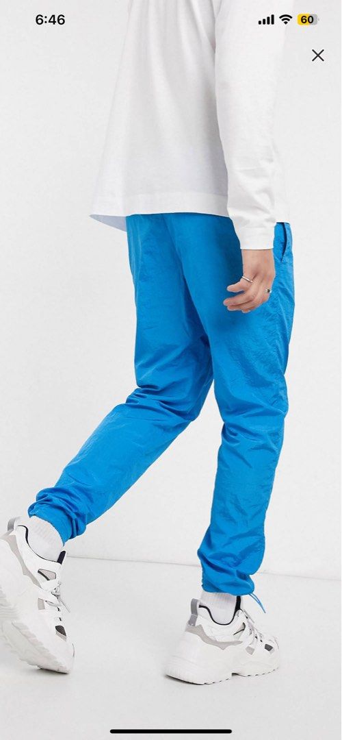 ASOS Tracksuit Parachute Pants in Striking Blue Men s Fashion