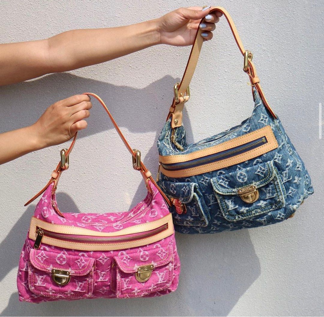 Only 272.10 usd for Authentic Louis Vuitton Pink Denim Baggy GM Online at  the Shop