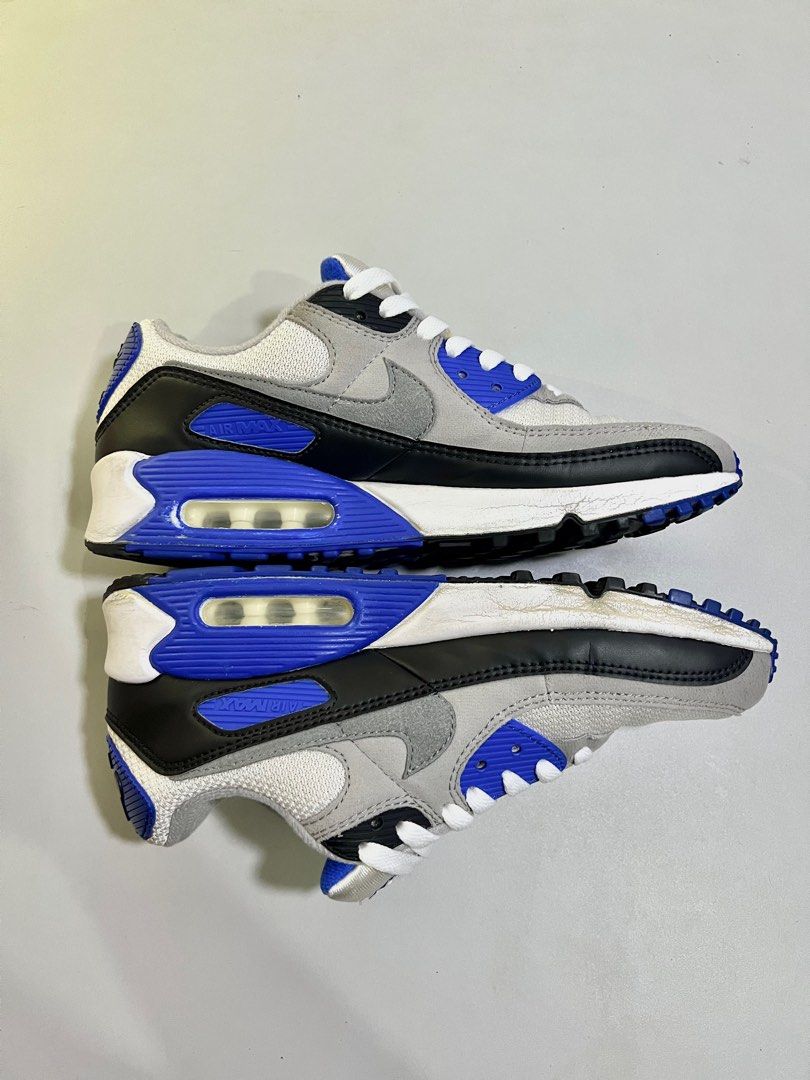 Air max 90 on sale white/particle grey-royal blue