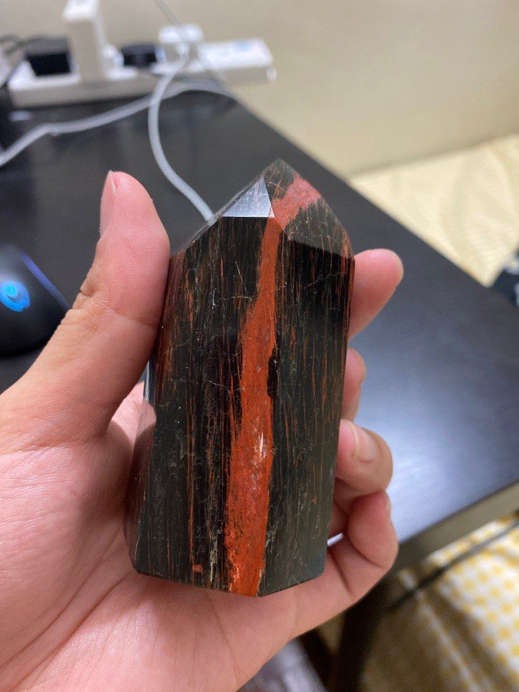 Black tourmaline with red hematite deals