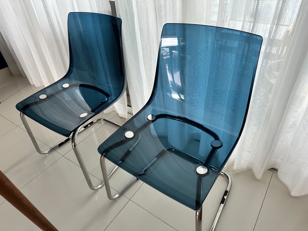 Blue IKEA Tobias Chairs, Furniture & Home Living, Furniture, Chairs on