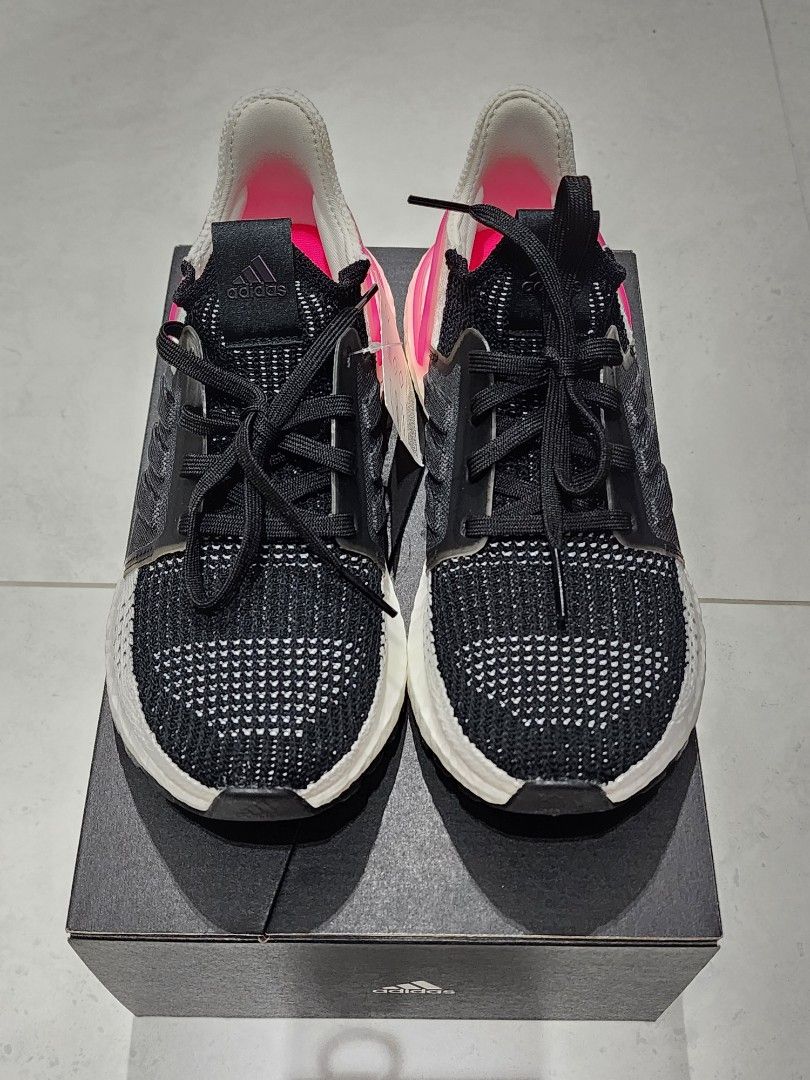 Adidas ultraboost 19 sales black white pink