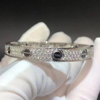 Cartier Love Black Ceramic Bracelet in 18k White Gold with 204 Pave Diamond