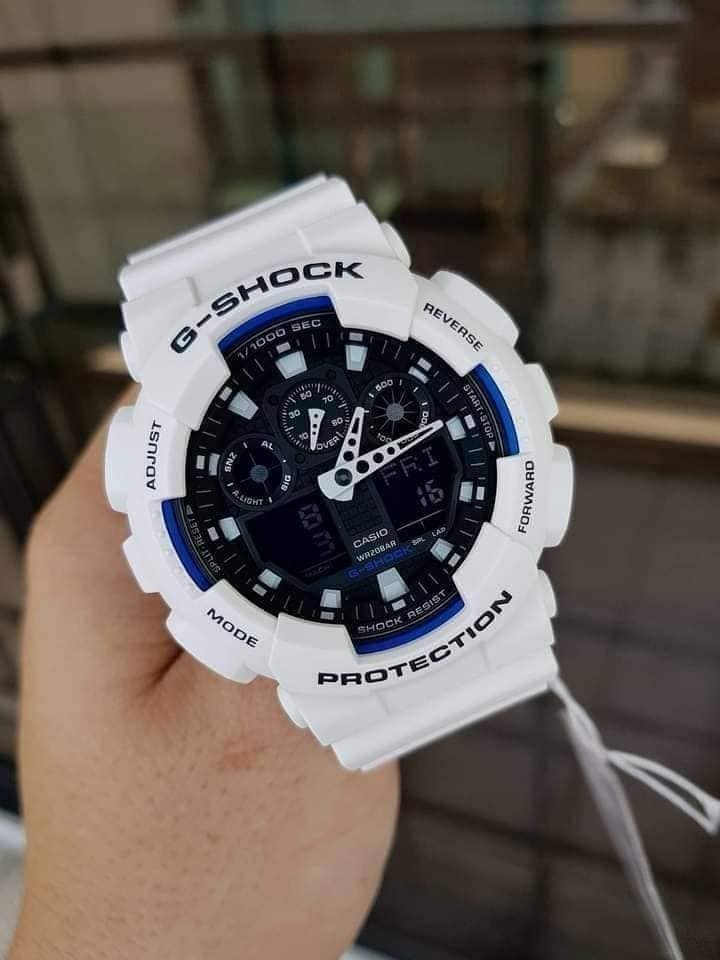 Casio g shock ga 100 white store