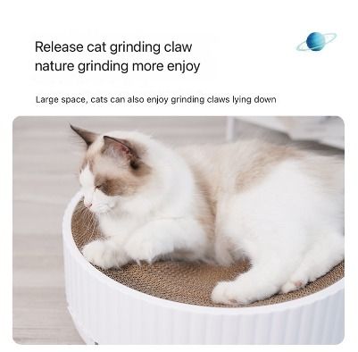 Cat Round Scratch Board Bowl XL with Toy Ball Scratcher Bed Sofa