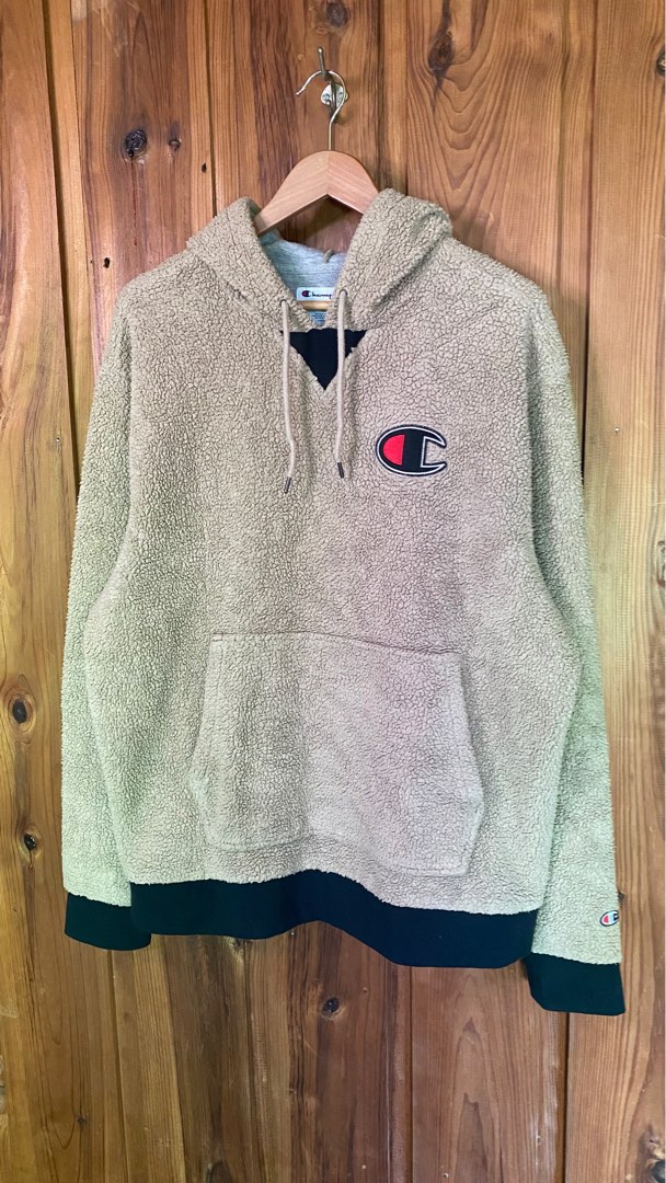 Champion sherpa new arrivals khaki hoodie