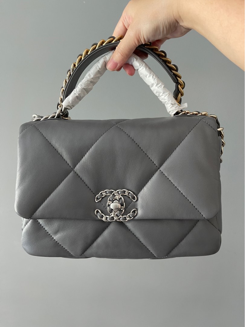 Chanel 19 Dark Grey Small Bag, Luxury, Bags & Wallets on Carousell