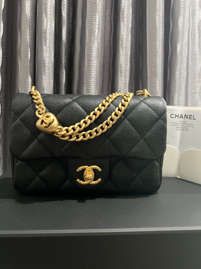 🖤Chanel 23P Mini Flap Adjustable Heart Clasp Caviar Not 23S, Luxury, Bags  & Wallets on Carousell