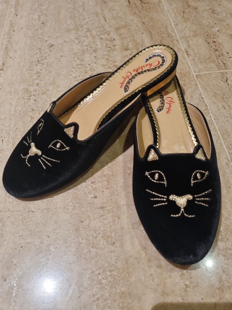Charlotte olympia kitty slippers hot sale