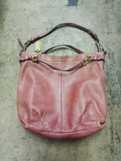 Coach Brown Pebble Leather Hobo Tote Handbag