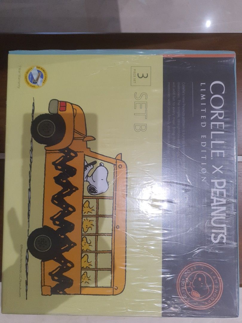Corelle X Peanuts 3 piece set limited edition, Furniture & Home Living