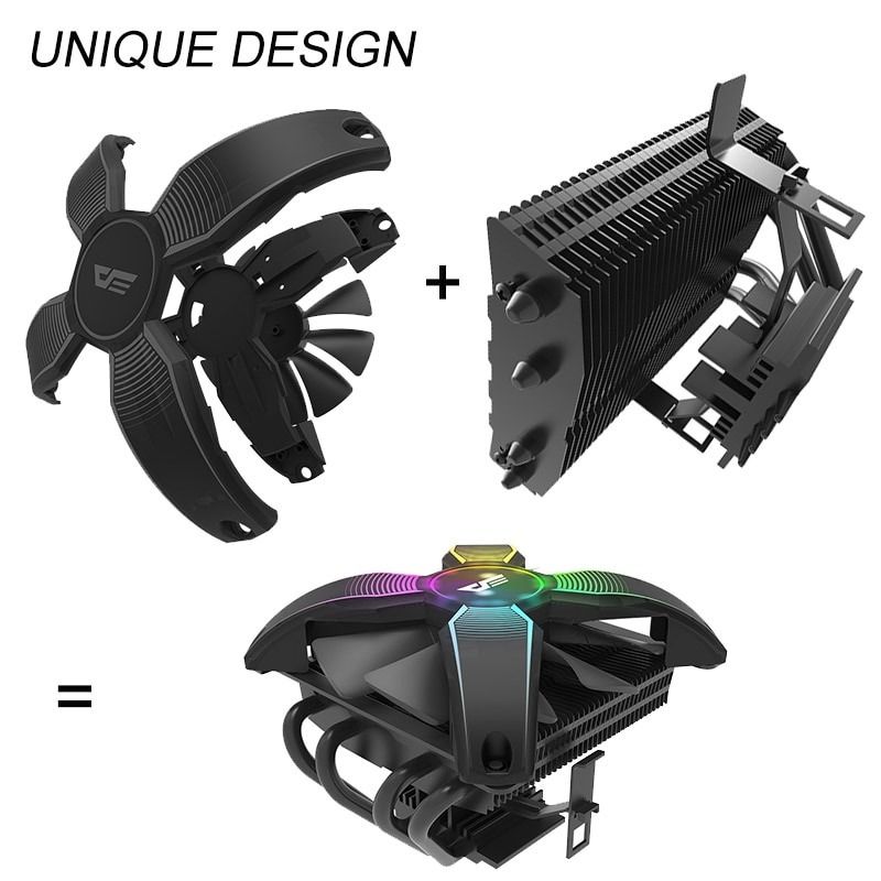 DARKFLASH TALON CPU COOLER 125MMx125MM FANS RGB - BLACK, Computers ...