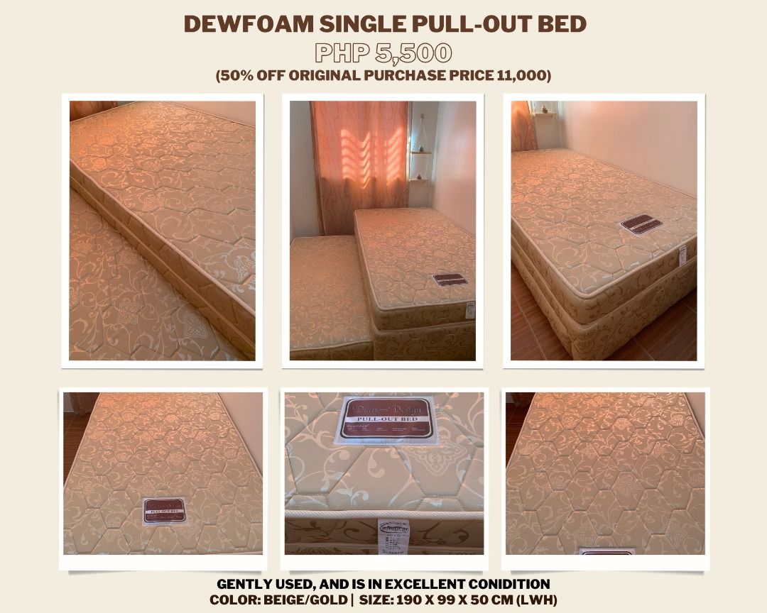 Dewfoam Pullout Bed, Furniture & Home Living, Furniture, Bed Frames