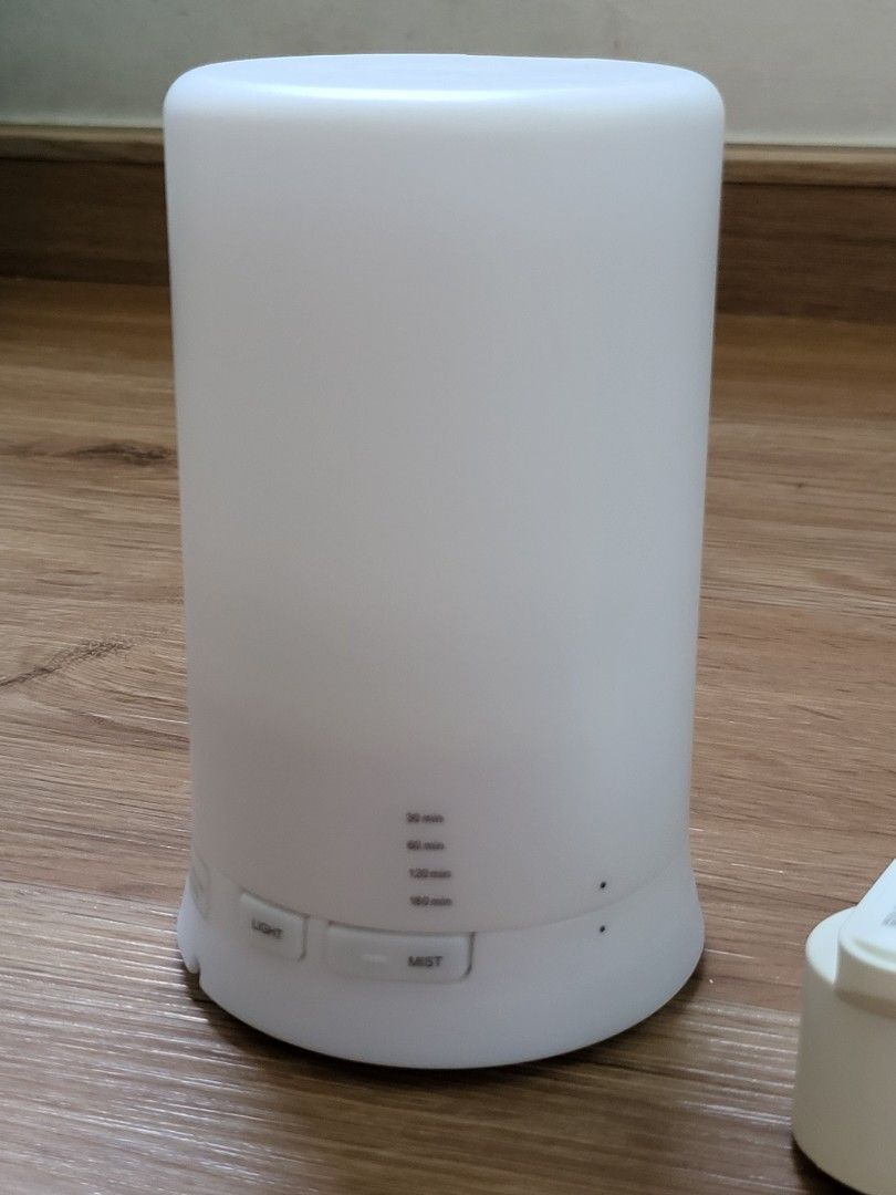 Diffuser with lights (Category: Home Fragrance) located in Singapore. Submitted by bunnieseatcarrots (Listing ID 1222734091, Image 1). Description: This is an extra that was used only a handful of times. Price is firm. Pick up from Laguna Park. Please reconfirm the pick-up date and time before coming..