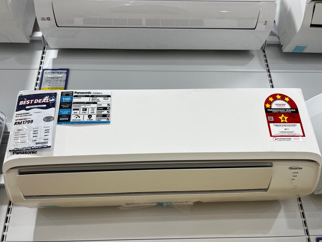 DISPLAY SET PANASONIC AIRCOND 1HP INVERTER, TV & Home Appliances, Air