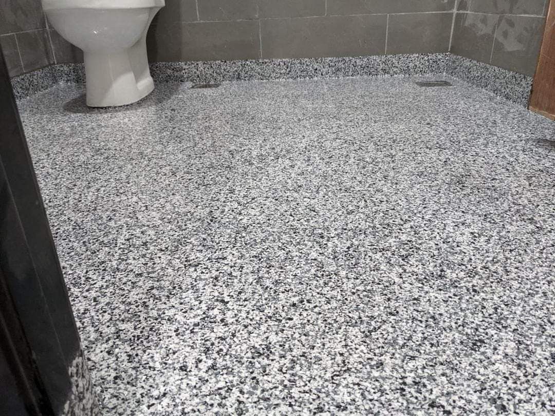 Epoxy flakes coating toilet, Services, Home Services, Home Repairs on