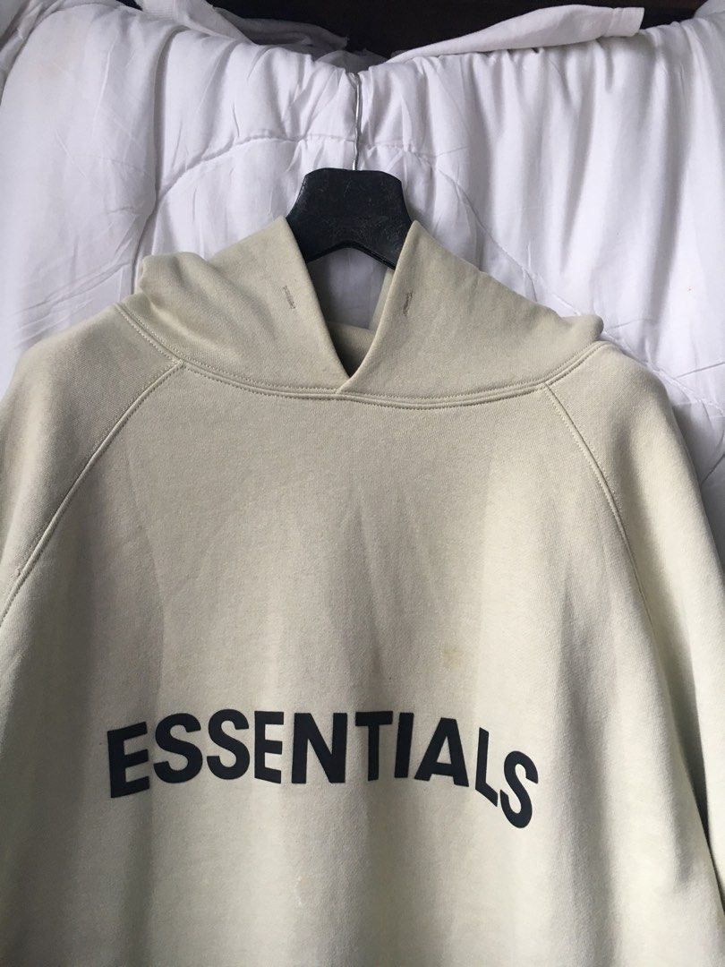 ESSENTIALS FEAR OF GOD CREAM HOODIE OVERSIZE (Category: Hoodies) located in Taguig. Submitted by voguedrift (Listing ID 1222723713, Image 2). Description: ESSENTIALS FEAR OF GOD CREAM HOODIE SIZE LARGE OVERSIZE DIMENSION 27x30 9/10 CONDITION HAS DIRT ONLY OVER ALL EXCELLENT AUTHENTIC TAGUIG LOCATION DM ME GRAB OR LALAMOVE .
