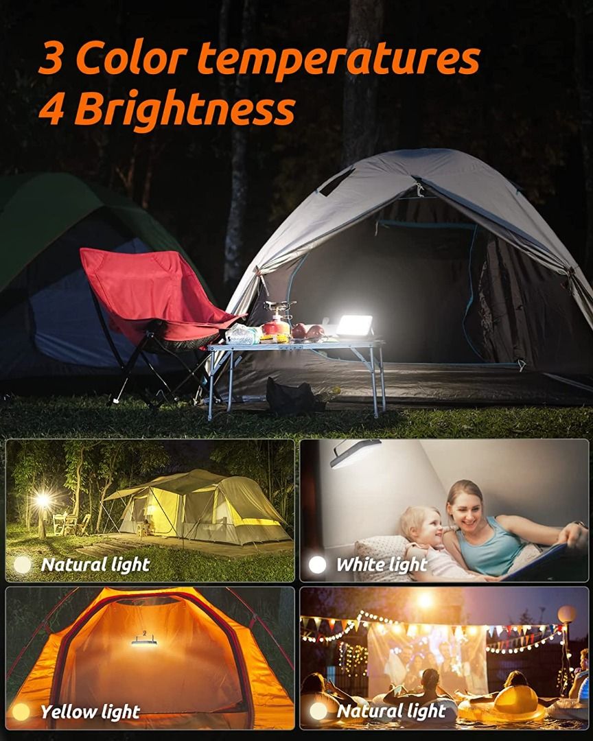 USB Rechargeable LED Camping Lantern Tent Light - 300 Lumens, IP44