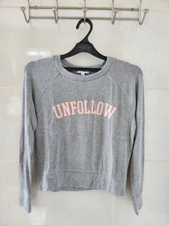 FLASH SALE Soft Grey Sweater with Pink Lettering