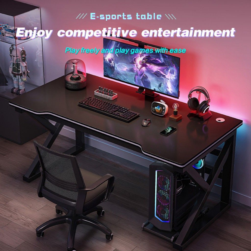 gaming table Computer desk with bookshelf Multilayer storage shelf 120