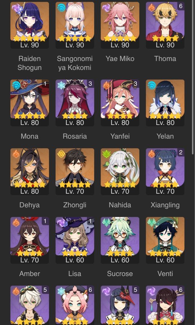 Genshin Account 16 5* Meta hyperbloom team 4 archons, Video Gaming