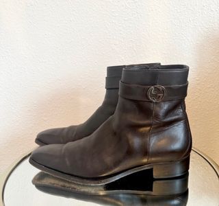Gucci Gg Interlocking Zip Ankle Boots RETAIL 1,995