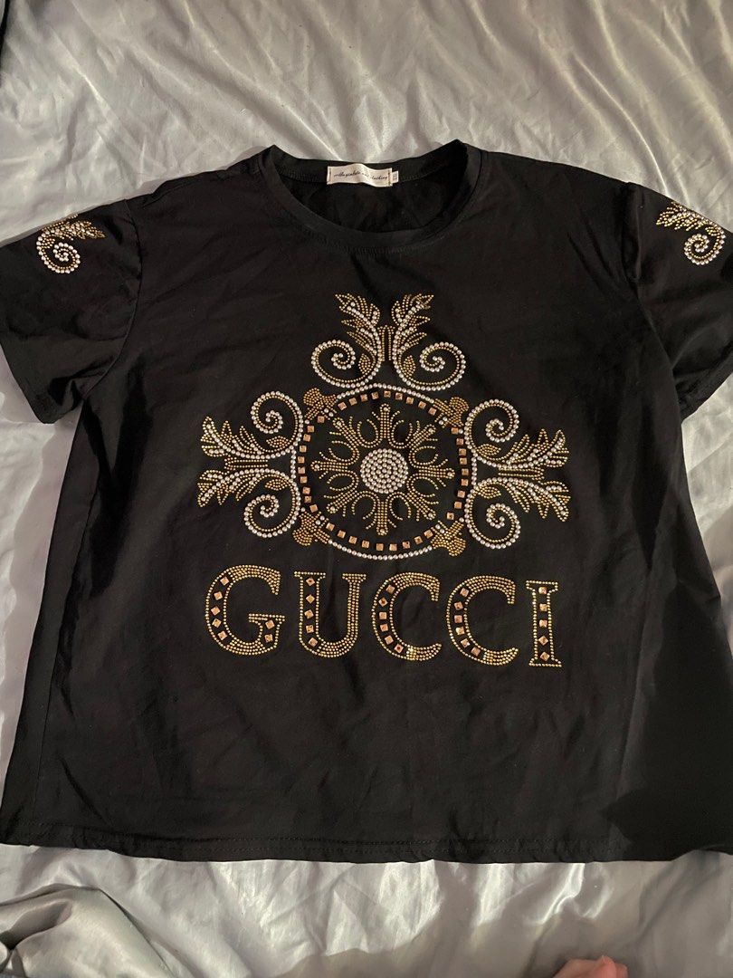 Gucci rhinestone t shirt hotsell