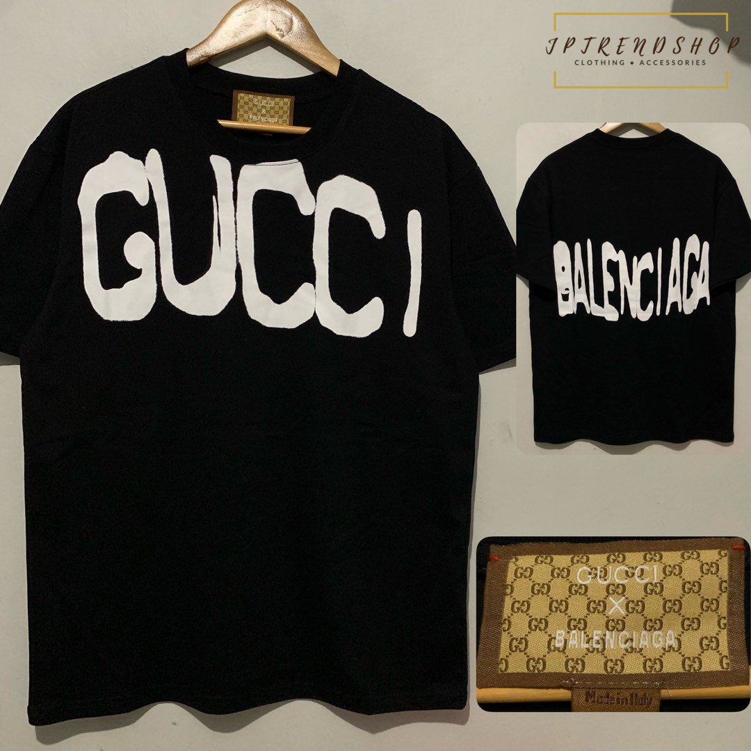 Tshirt Gucci Balenciaga gray with large logos  17SB concept store   online store of trendy clothes and shoes