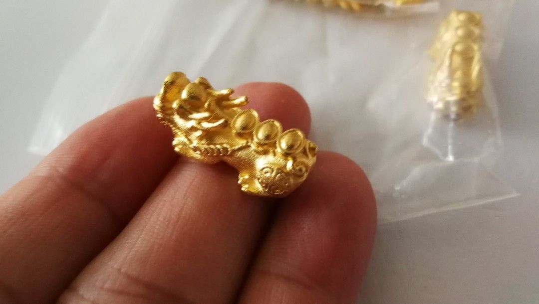 Heavy Gold Plated Brass Pixiu 2.4cm Luxury Accessories on Carousell