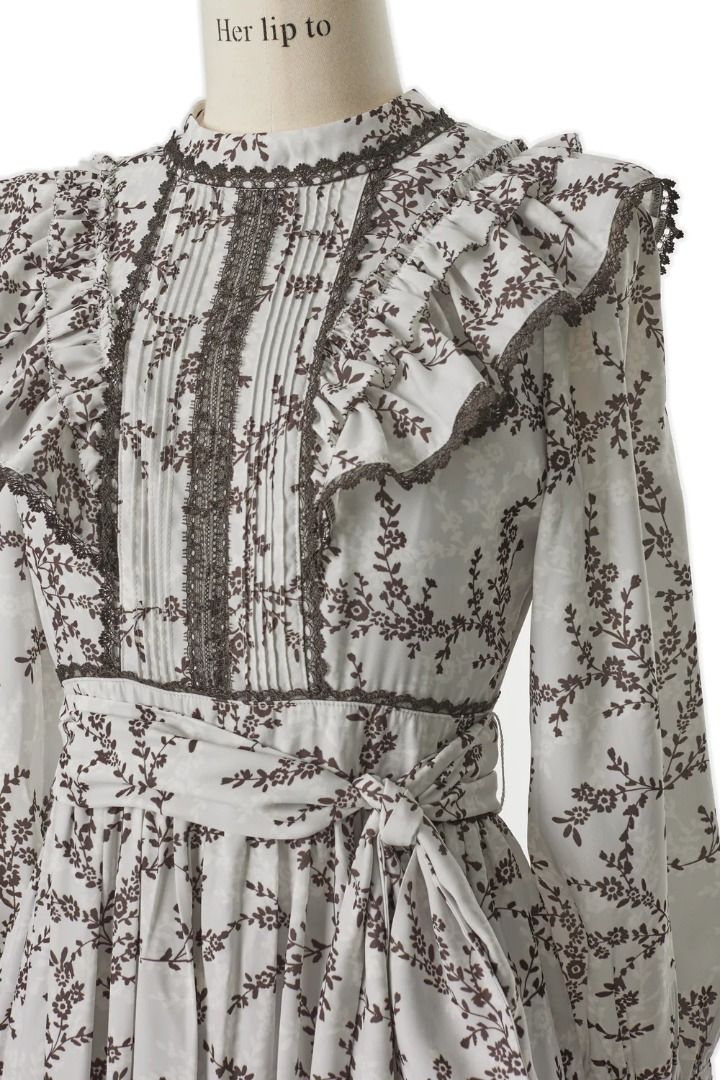 Herlipto Pedicel Lace-Trimmed Long Dress - ロングワンピース