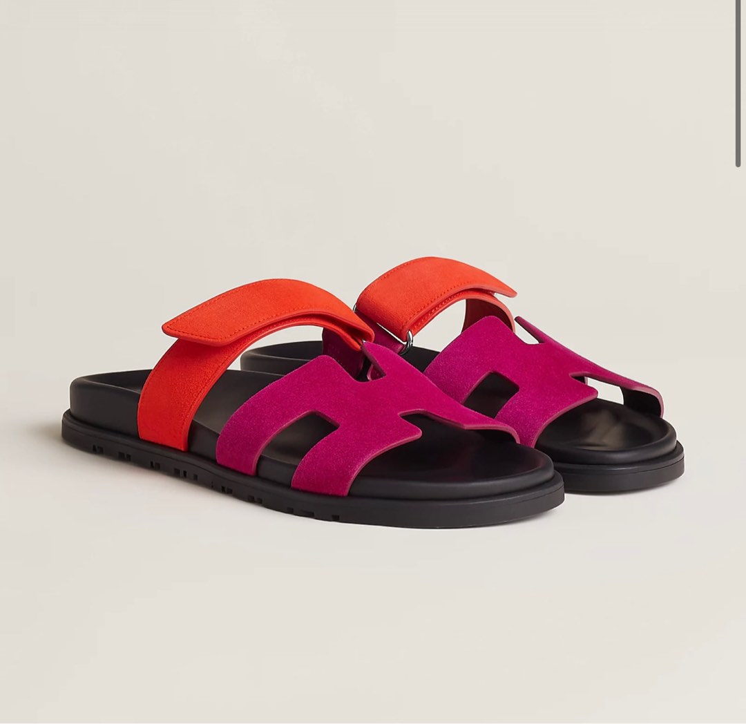 Hermes Chypre Sandals (Rose/Orange)- Sz 35, Women's Fashion, Footwear ...