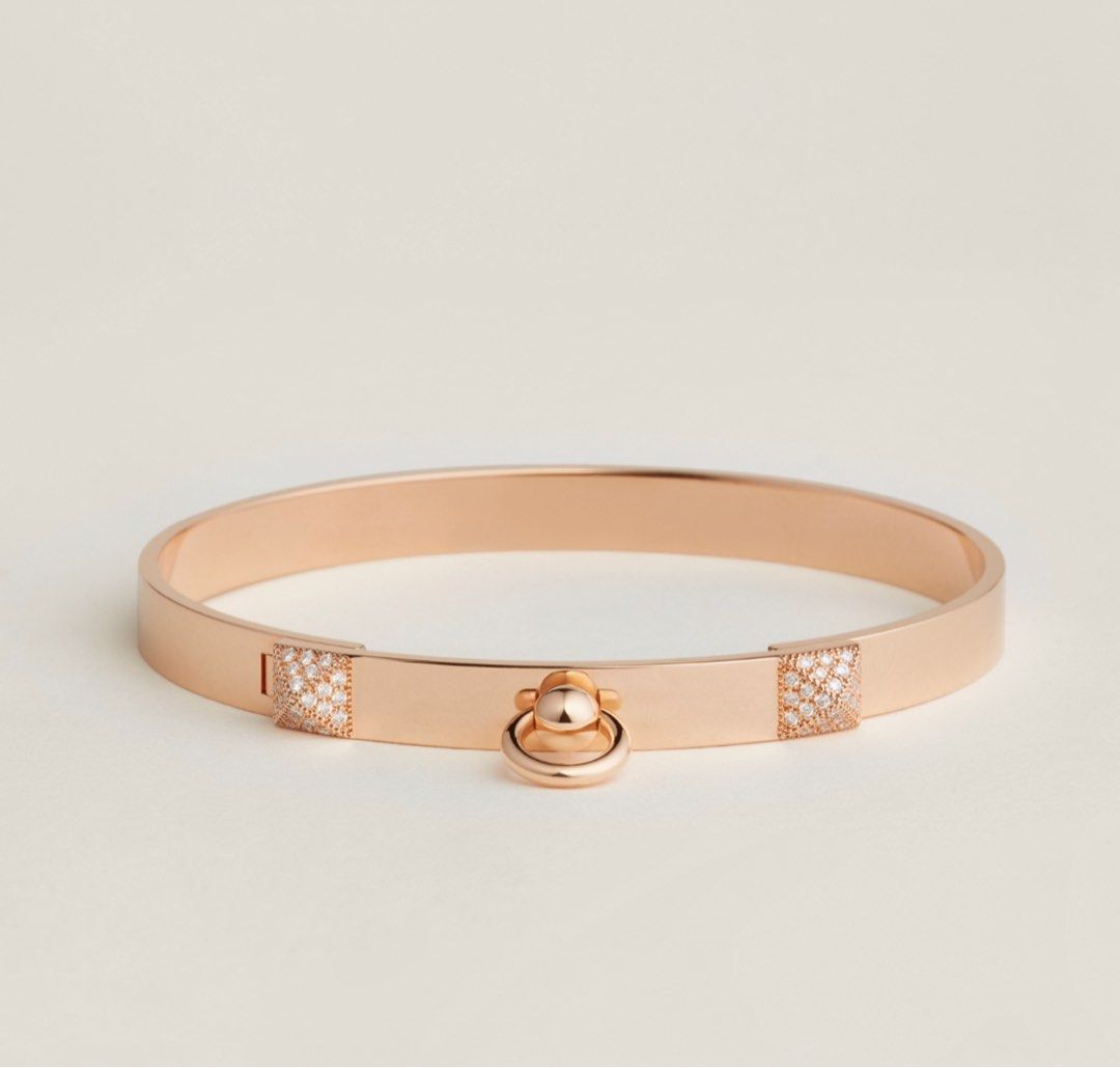 Hermes bangle top rose gold