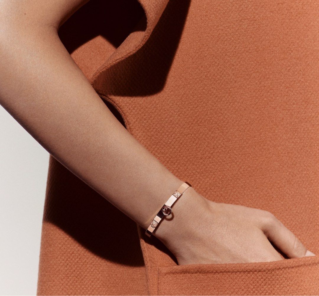 Hermes Rose Gold CDC Bracelet with diamonds Luxury Accessories on Carousell