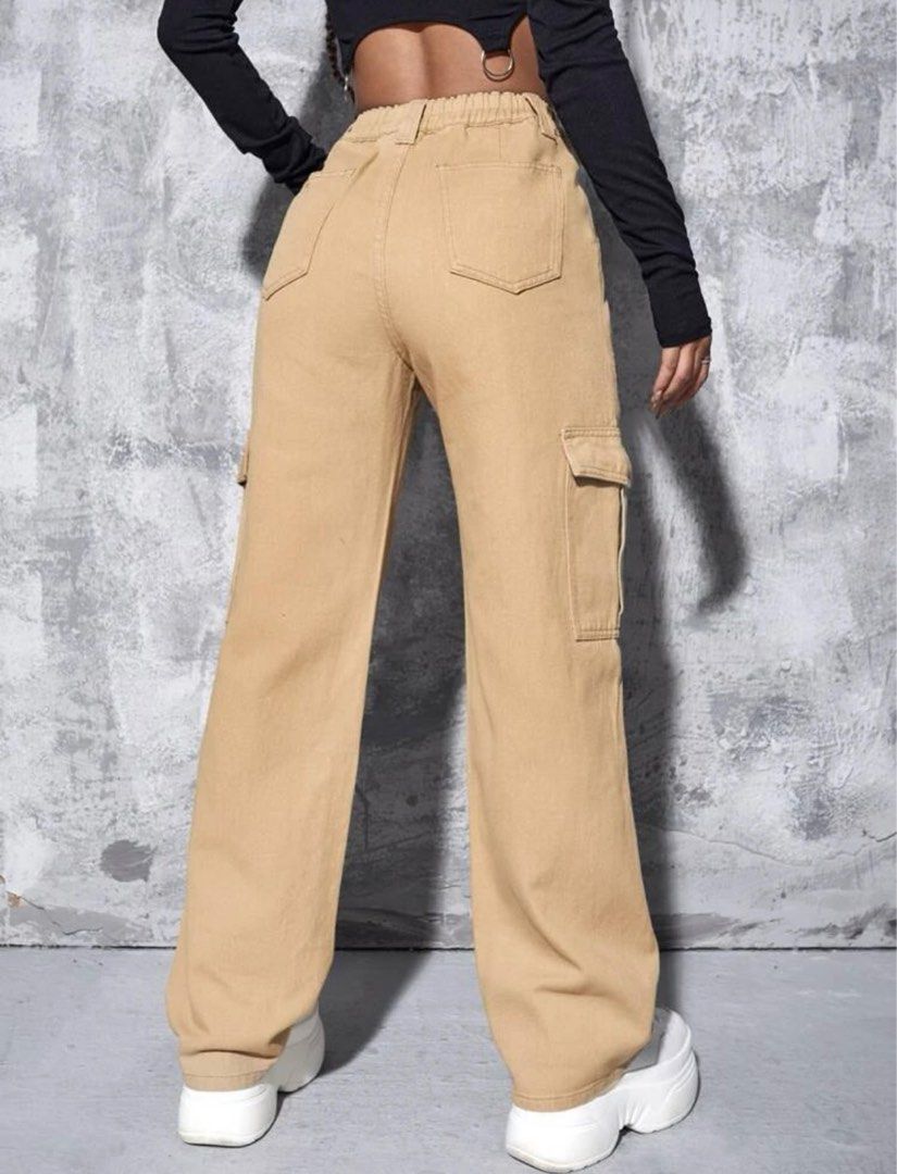 Flashback High Waisted Cargo Pant, Beige