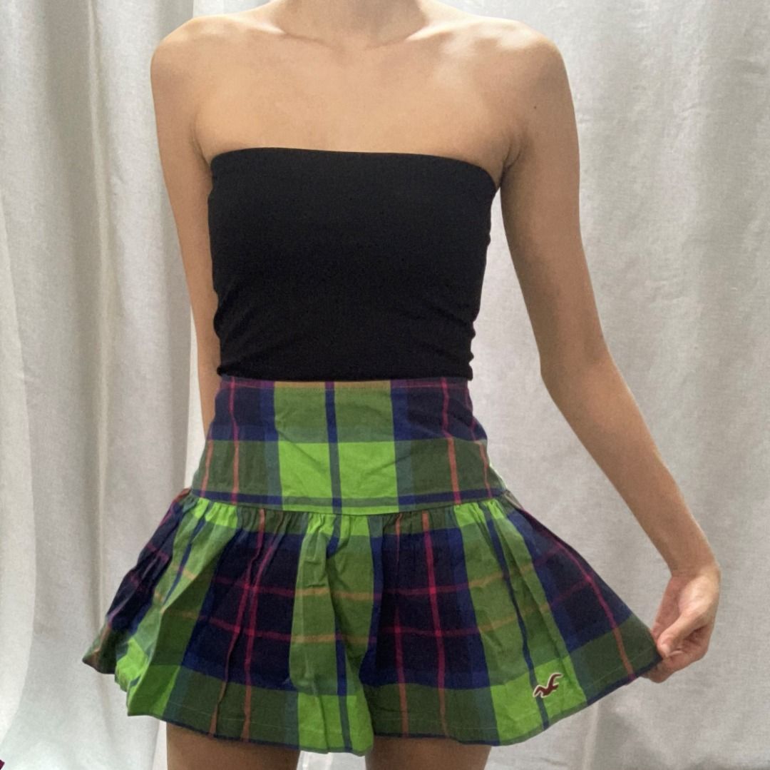 Hollister Green Plaid Skirt for M to L sizes Women s Fashion