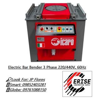 Icaro Electric Bar Bender 3 Phase 220/440V, 60Hz